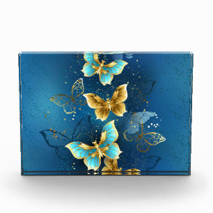 Goldene Schmetterlinge Fotoblock