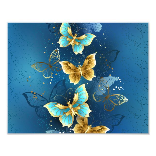 Goldene Schmetterlinge Fotodruck (Vorne)