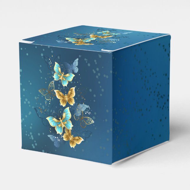 Goldene Schmetterlinge Geschenkschachtel (Vorderseite)
