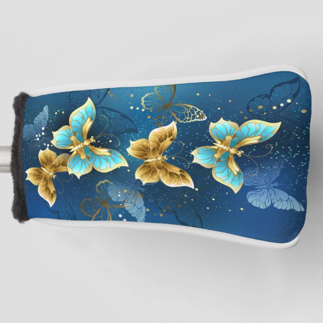 Goldene Schmetterlinge Golf Headcover (Vorderseite)