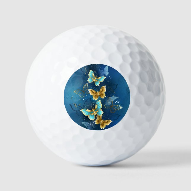 Goldene Schmetterlinge Golfball (Vorderseite)