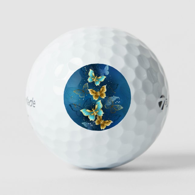 Goldene Schmetterlinge Golfball (Vorderseite)