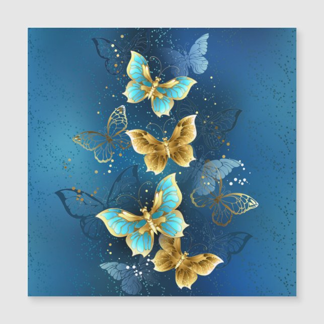 Goldene Schmetterlinge Magnetkarte (Vorderseite)