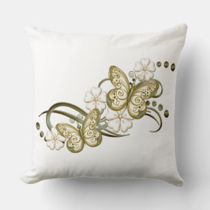 Goldene Schmetterlinge Muster Kissen