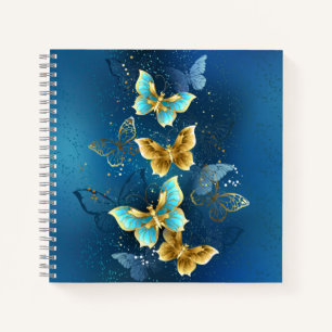Goldene Schmetterlinge Notizbuch