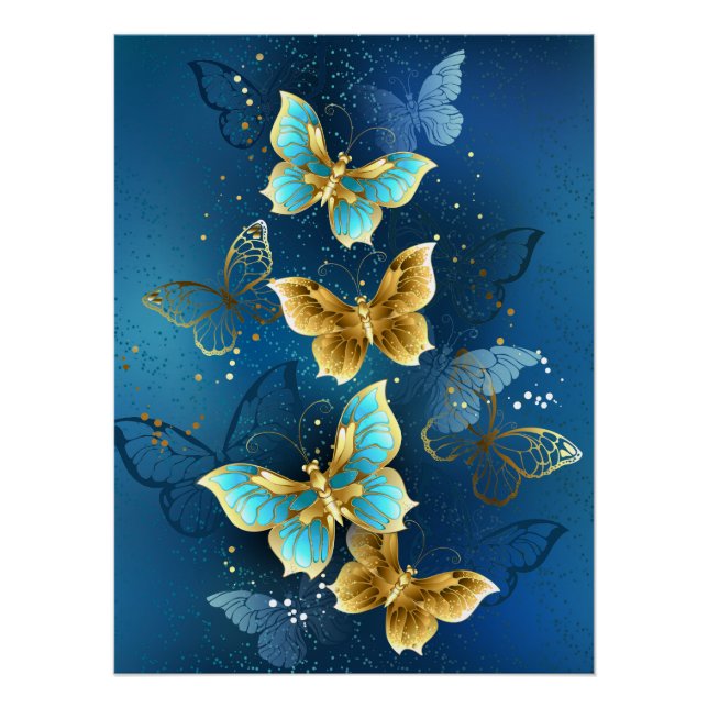 Goldene Schmetterlinge Poster (Vorderseite)
