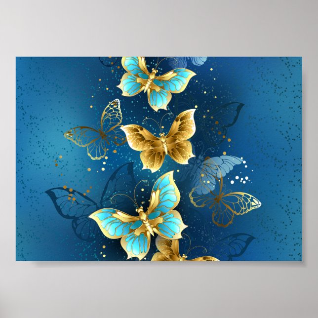Goldene Schmetterlinge Poster (Vorne)