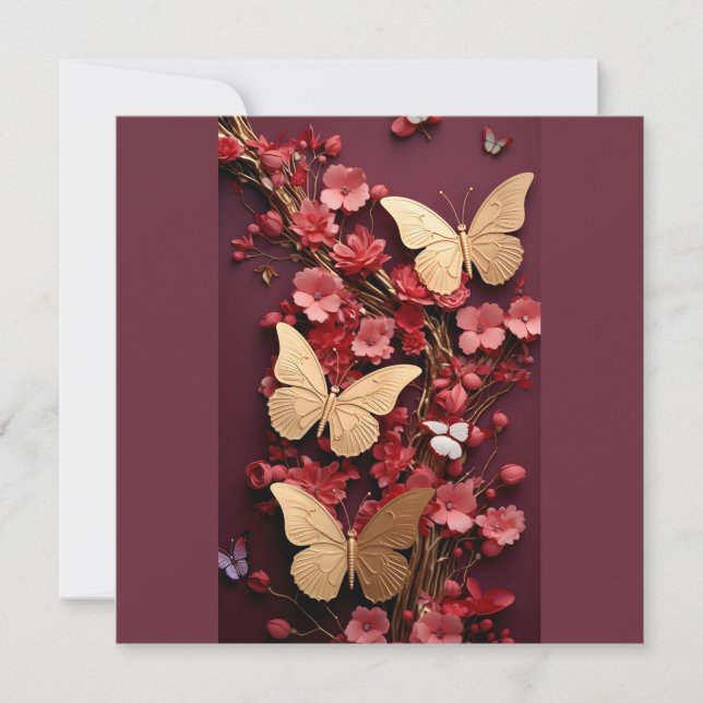 Goldene Schmetterlinge Postkarte (Vorderseite)