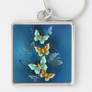 Goldene Schmetterlinge Schlüsselanhänger
