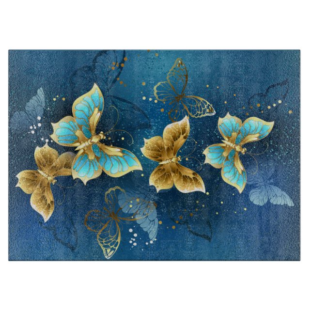 Goldene Schmetterlinge Schneidebrett (Vorderseite)