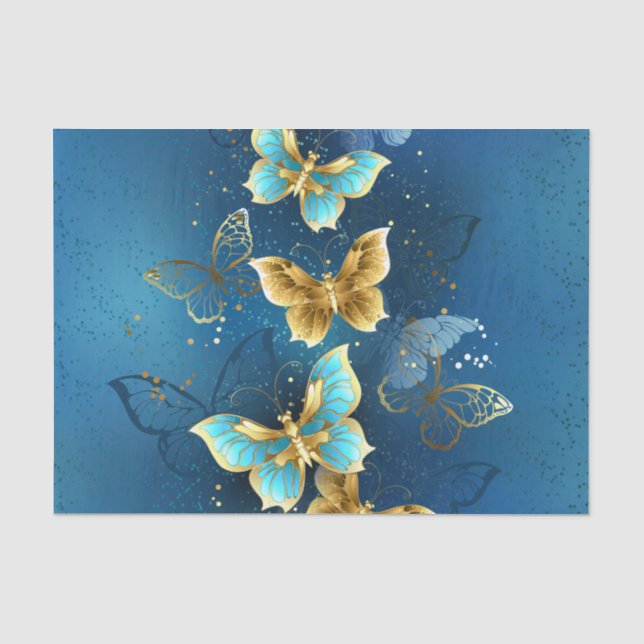 Goldene Schmetterlinge Seidenpapier (Vorderseite)