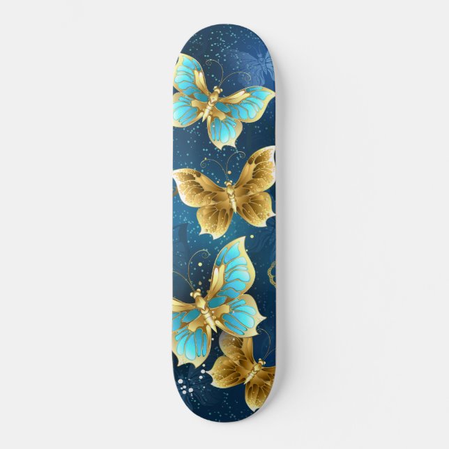 Goldene Schmetterlinge Skateboard (Vorderseite)