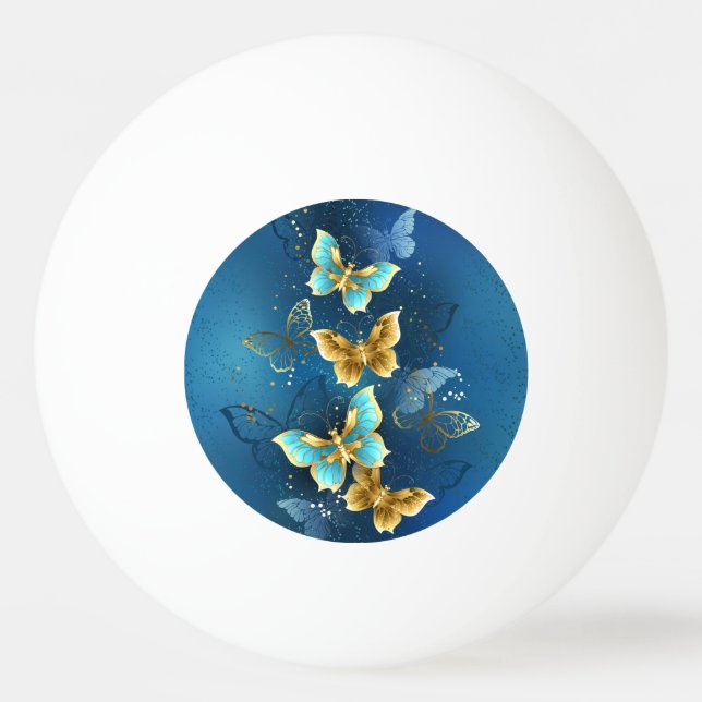 Goldene Schmetterlinge Tischtennisball (Vorderseite)