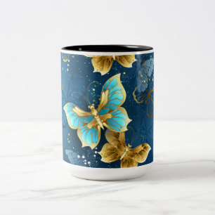 Goldene Schmetterlinge Zweifarbige Tasse