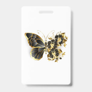 Goldene Schmetterlingsblume mit schwarzer Orchidee Ausweis