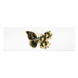 Goldene Schmetterlingsblume mit schwarzer Orchidee Fotodruck