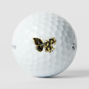 Goldene Schmetterlingsblume mit schwarzer Orchidee Golfball