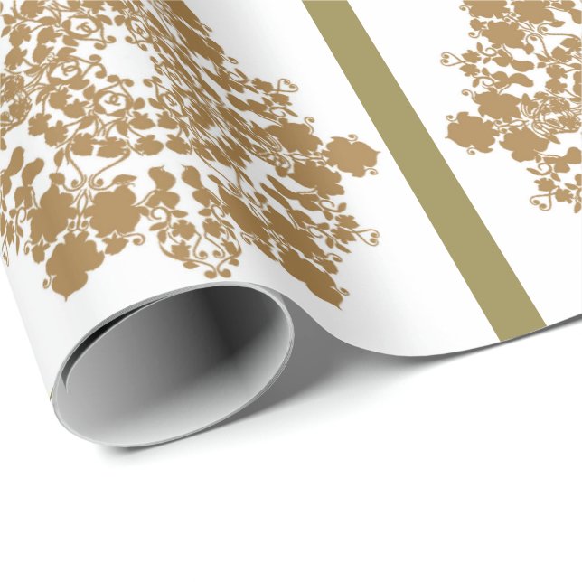 Goldene Schnee-Blume Geschenkpapier (Rolleneckpunkt)