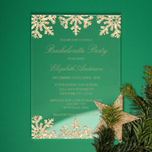 Goldene Schneeblume Junggesellinnen-Abschiedsparty Acryleinladungen