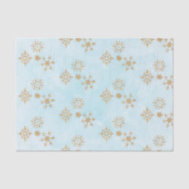 Goldene Schneeflocke auf Frosty Blue Christmas Pat Seidenpapier