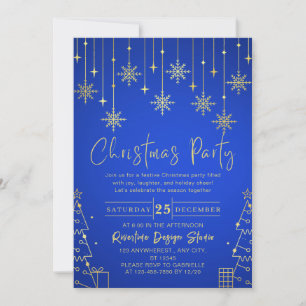 Goldene Schneeflocke Elegantes Weihnachtsfest im U Einladung