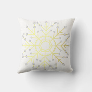 Goldene Schneeflocke Kissen