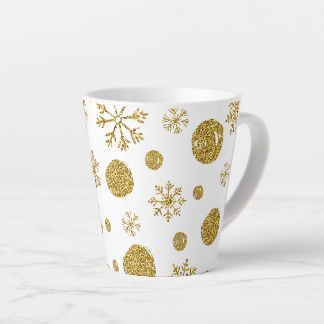 Goldene Schneeflocken 1 Milchtasse (Rechte Ecke)