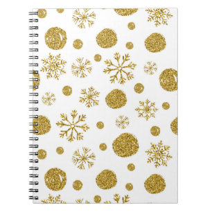 Goldene Schneeflocken 1 Notizblock