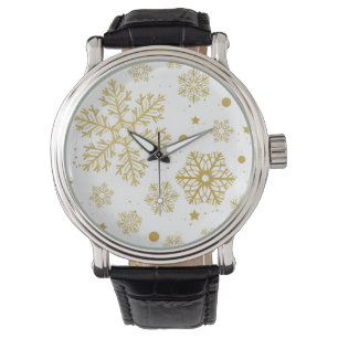 Goldene Schneeflocken Armbanduhr