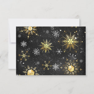 Goldene Schneeflocken auf schwarzem Hintergrund Ankündigung