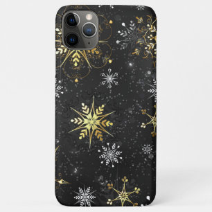 Goldene Schneeflocken auf schwarzem Hintergrund Case-Mate iPhone Hülle