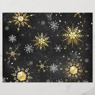 Goldene Schneeflocken auf schwarzem Hintergrund Flyer