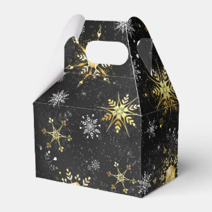 Goldene Schneeflocken auf schwarzem Hintergrund Geschenkschachtel