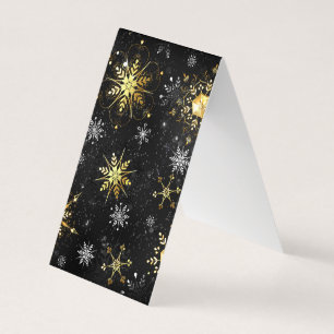 Goldene Schneeflocken auf schwarzem Hintergrund Visitenkarten