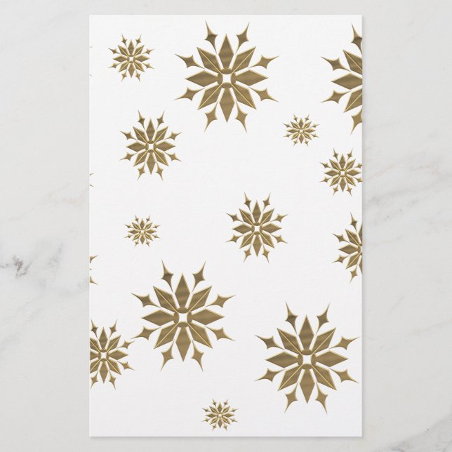 Goldene Schneeflocken Briefpapier (Vorderseite)
