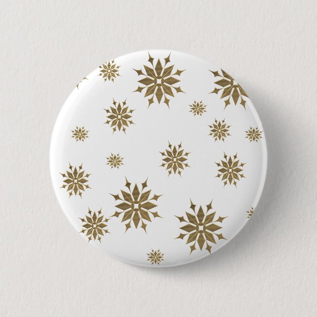 Goldene Schneeflocken Button (Vorderseite)