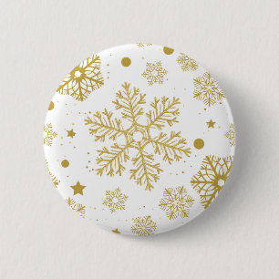 Goldene Schneeflocken Button