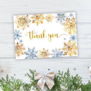 Goldene Schneeflocken Dankeskarte