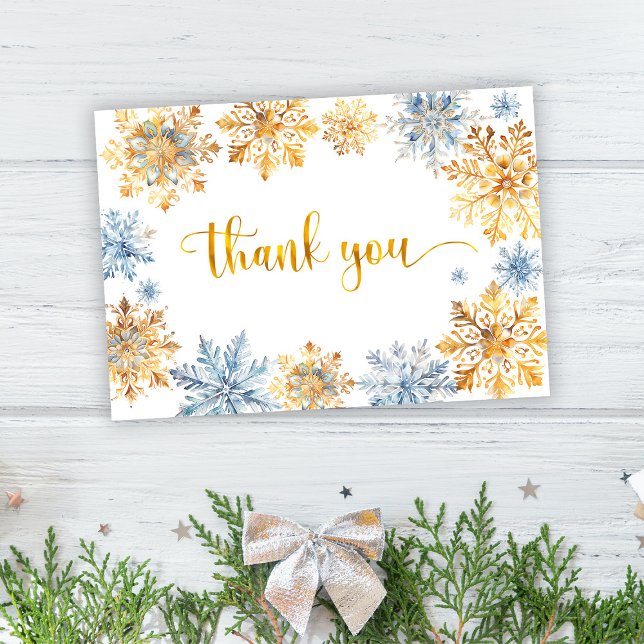 Goldene Schneeflocken Dankeskarte (Von Creator hochgeladen)