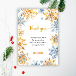 Goldene Schneeflocken Dankeskarte