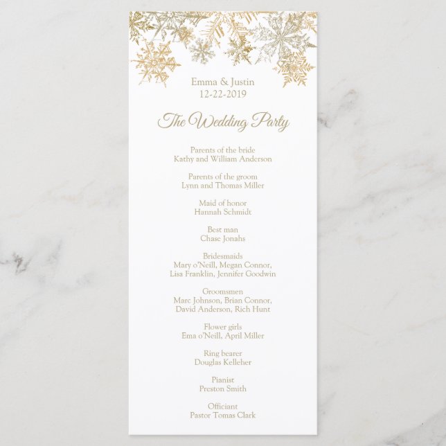 Goldene Schneeflocken Elegante Winter Weihnachts R Programm (Vorderseite)