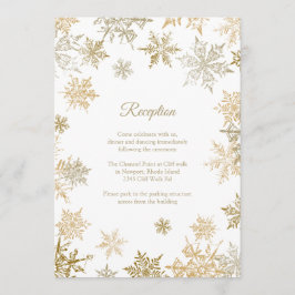Goldene Schneeflocken Eleganter Winter Hochzeit Em Einladung