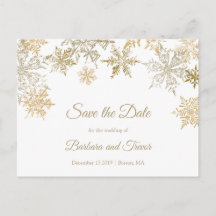 Goldene Schneeflocken Eleganter Winter Save the Da