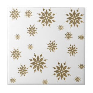 Goldene Schneeflocken Fliese