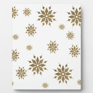 Goldene Schneeflocken Fotoplatte