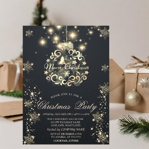 Goldene Schneeflocken, Goldene Kugel Dark Company Einladung
