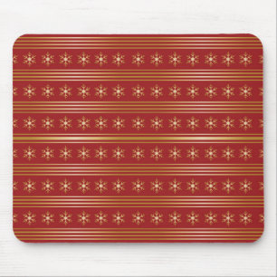 Goldene Schneeflocken im Weihnachtsmuster Mousepad