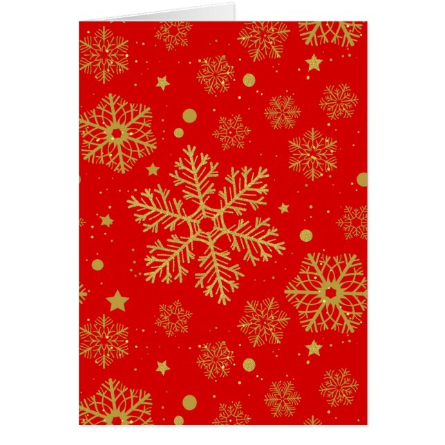 Goldene Schneeflocken in Rot (Vorne)