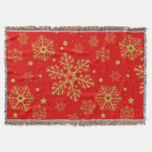 Goldene Schneeflocken in Rot Decke