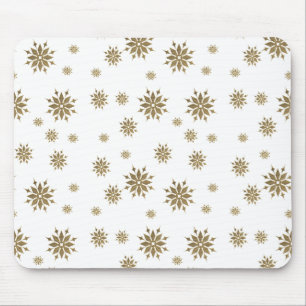 Goldene Schneeflocken Mousepad
